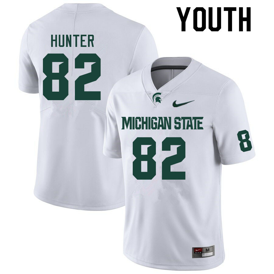 Youth #82 Nick Hunter Michigan State Spartans College Football Jerseys Sale-White